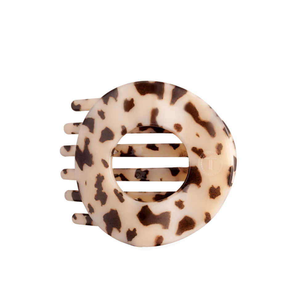 Large Flat Circle Hair Clip-Blonde Tortoise