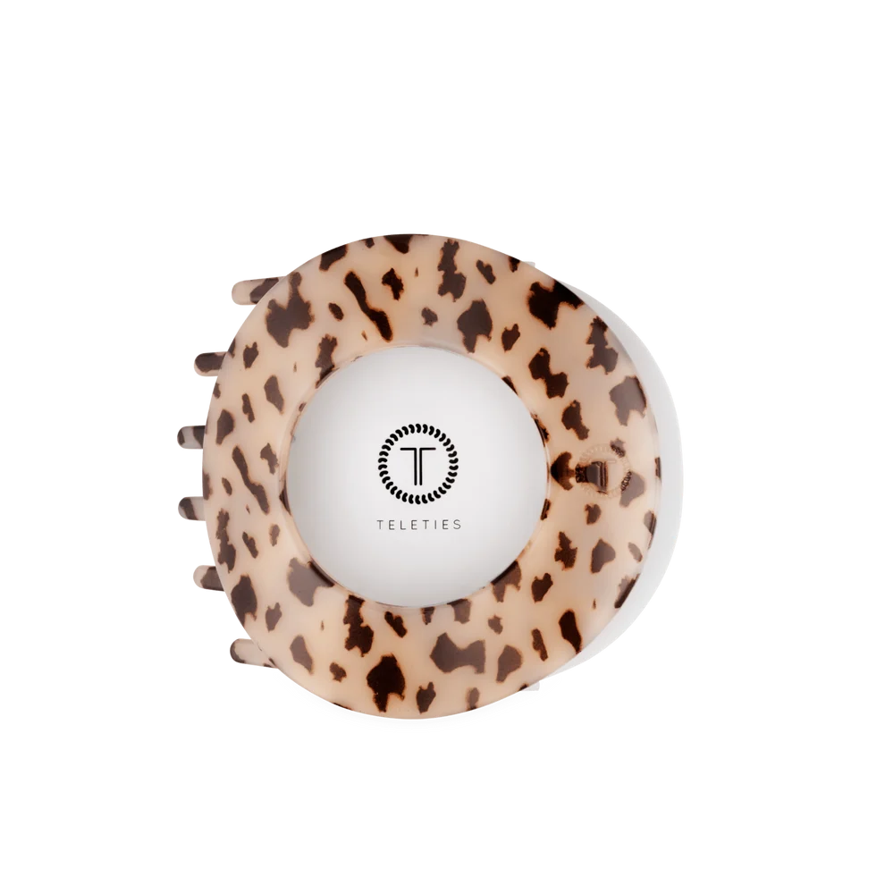 Large Flat Circle Hair Clip-Blonde Tortoise