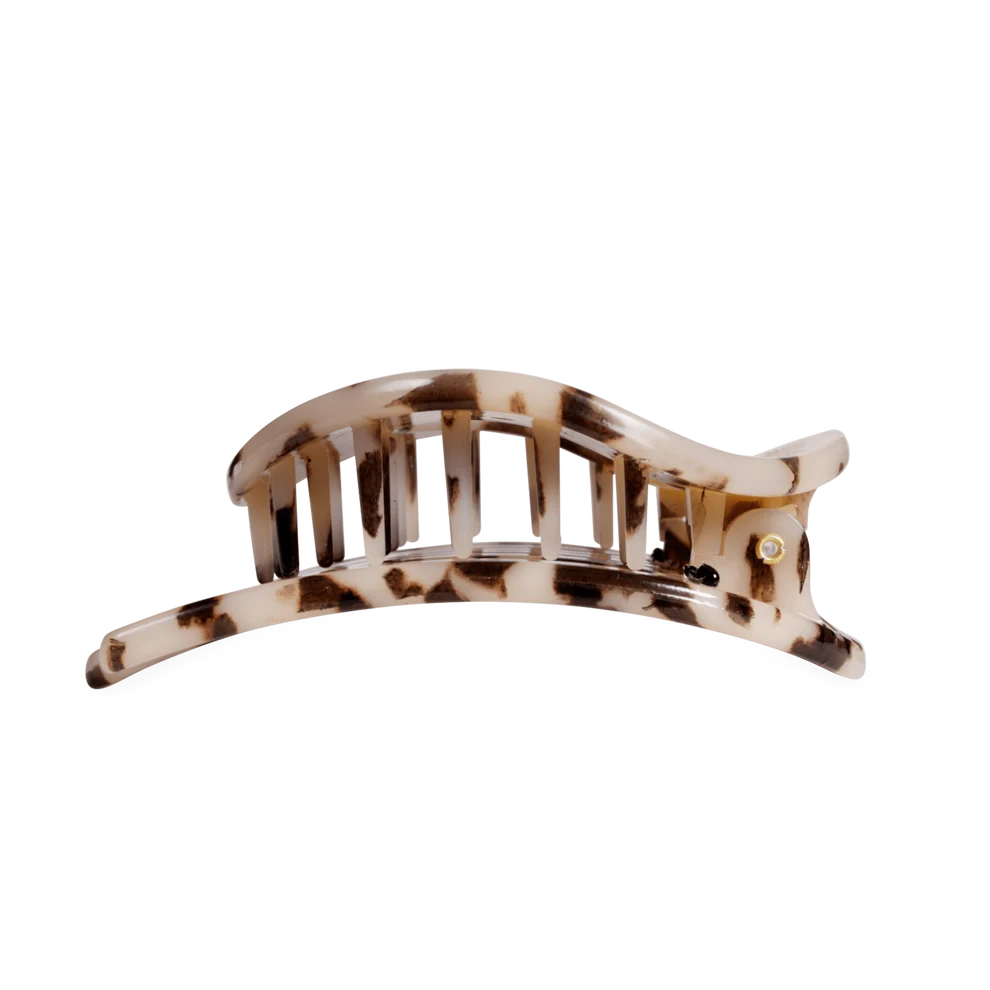 Large Flat Circle Hair Clip-Blonde Tortoise