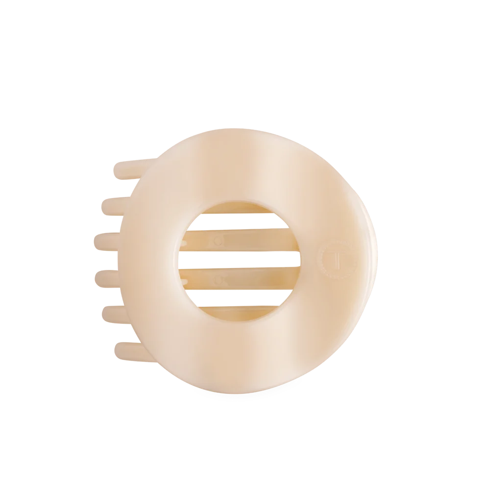Teleties Large Flat Circle Hair Clip-Almond Beige