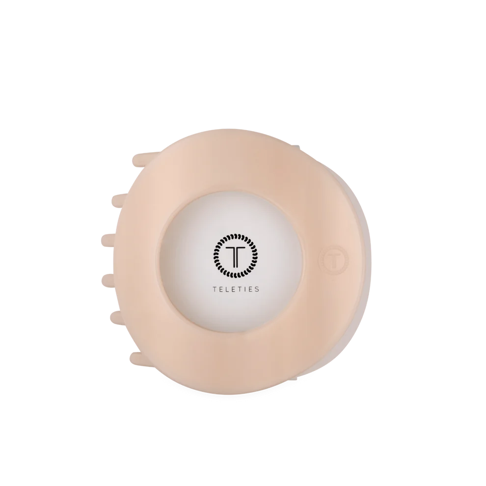 Teleties Large Flat Circle Hair Clip-Almond Beige