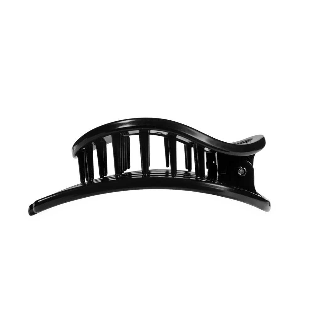 Teleties Large Flat Circle Hair Clip-Jet Black