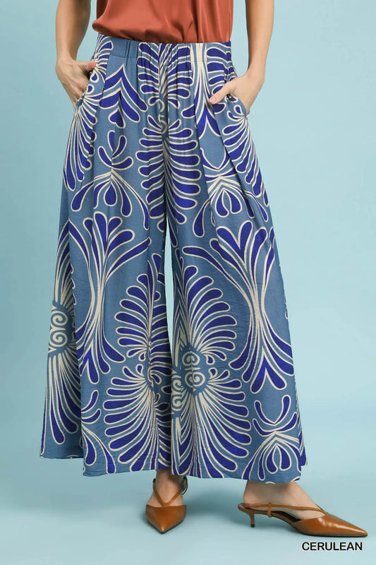 Tropical Swirl Wide Leg Pants