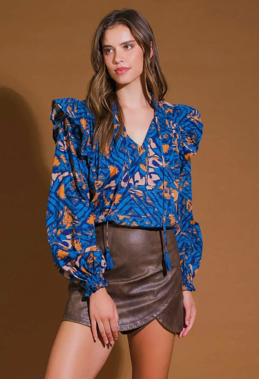 Printed Woven Top