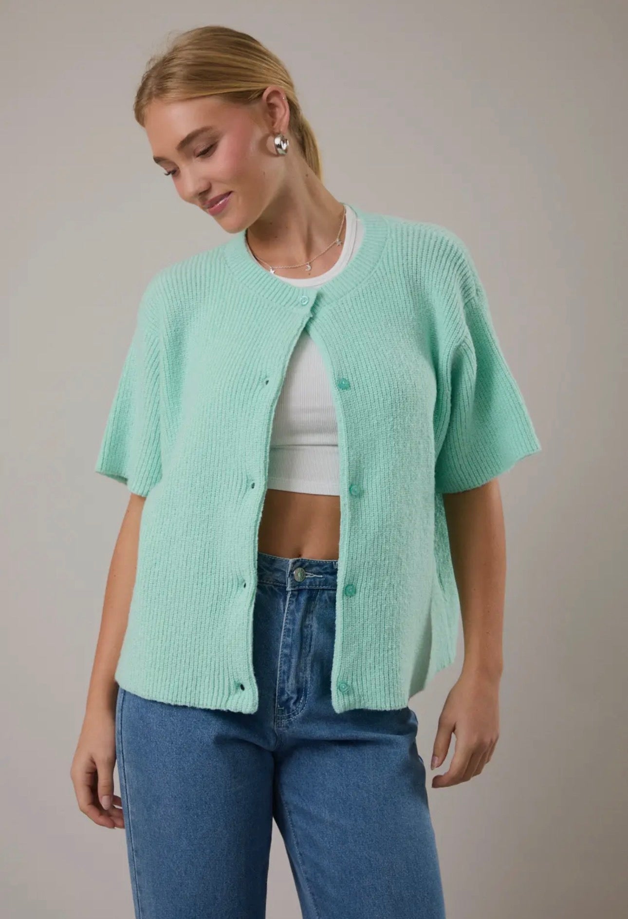 Short Sleeve Sweater Cardigan