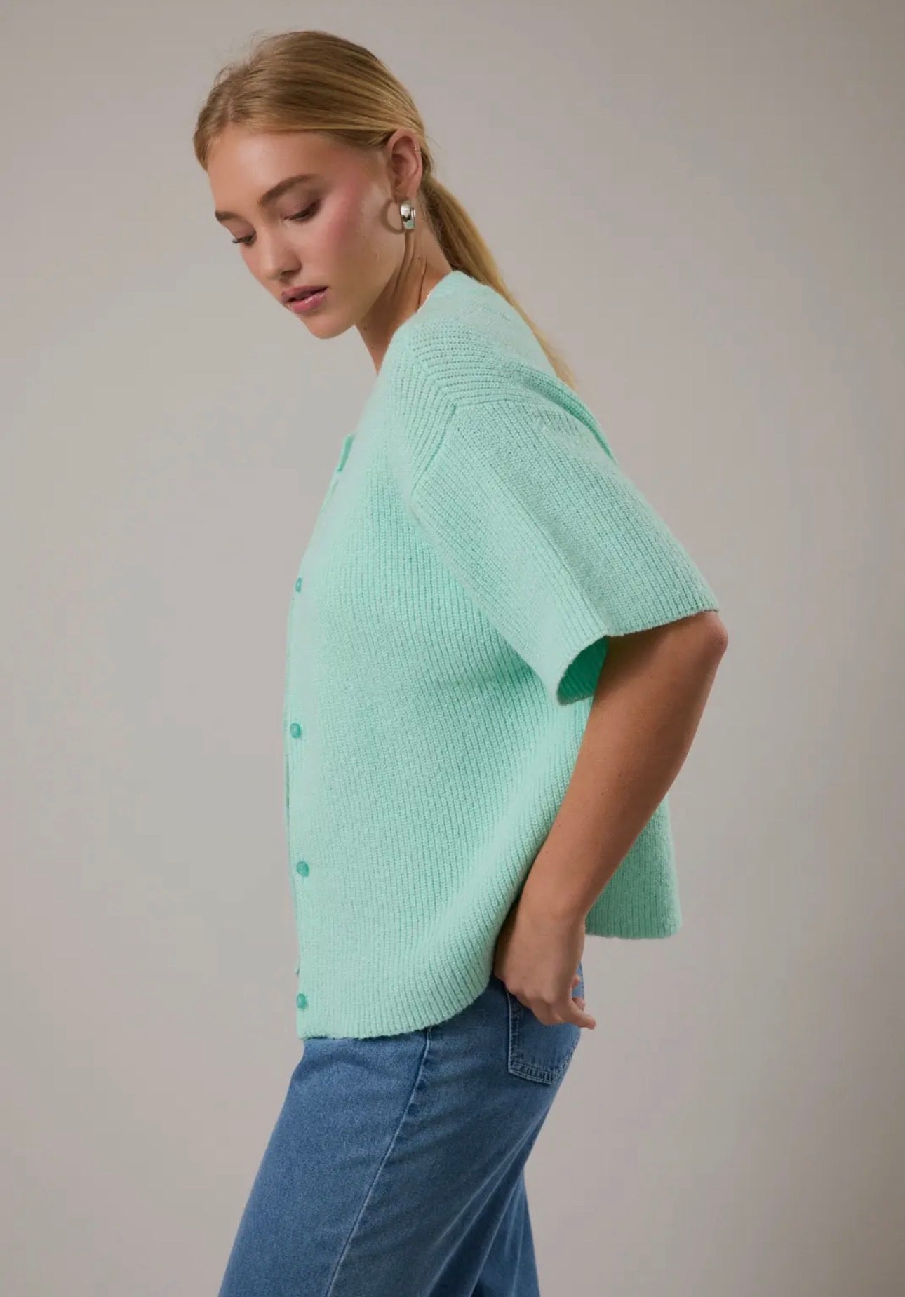 Short Sleeve Sweater Cardigan