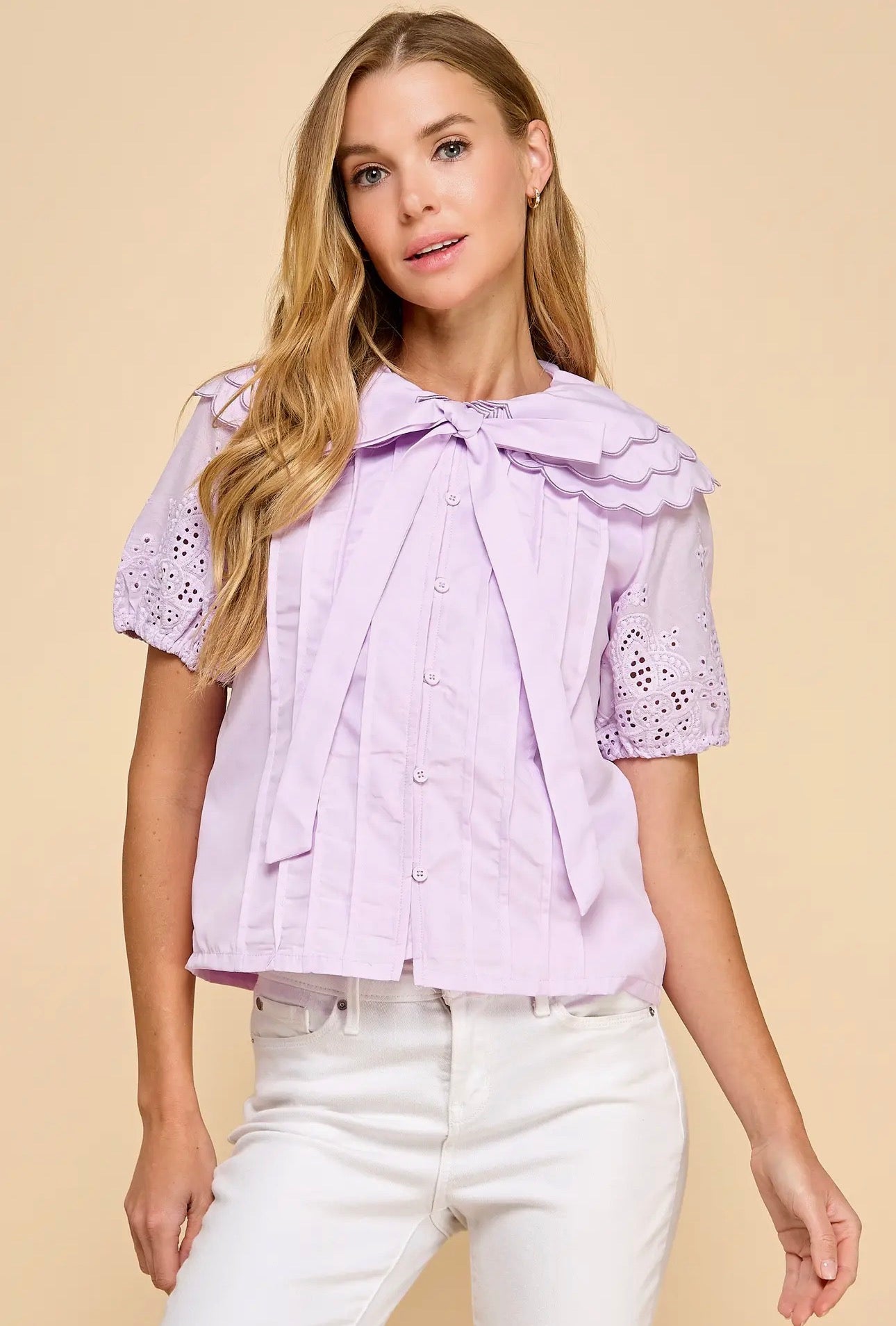 Triple Layer Collar Button Down Top