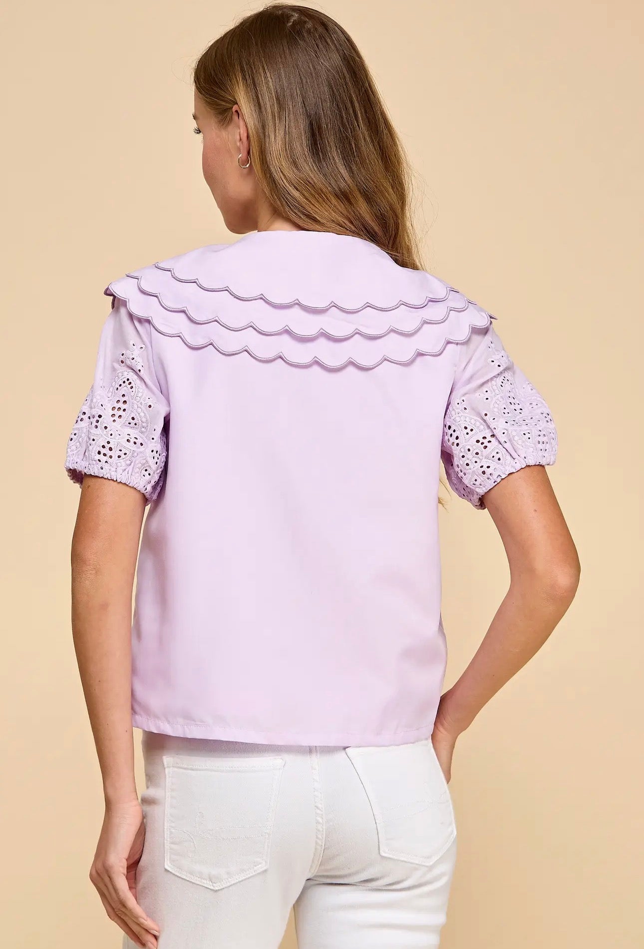 Triple Layer Collar Button Down Top