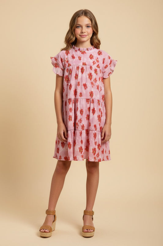 Hayden Girls Textured Floral Dress