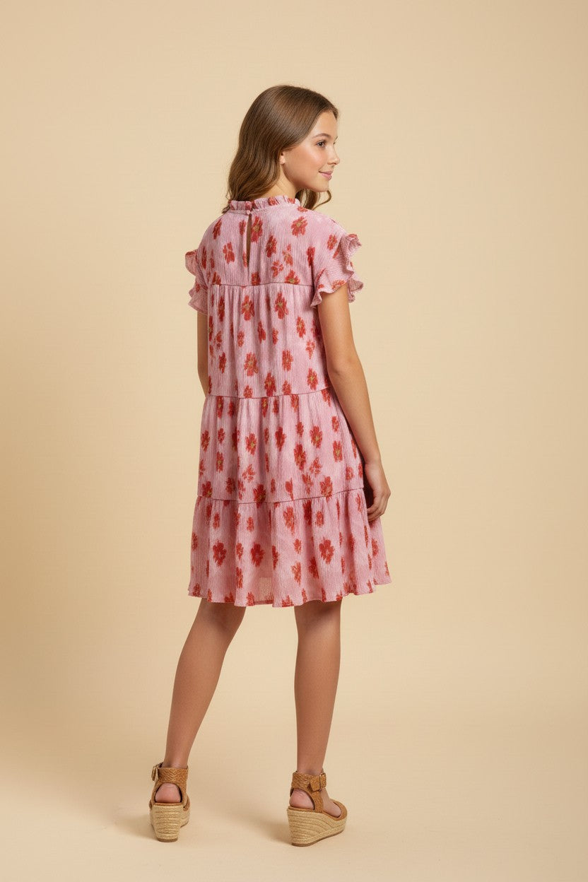 Hayden Girls Textured Floral Dress