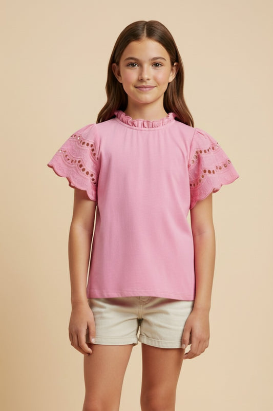 Hayden Girls Scalloped Sleeve Top