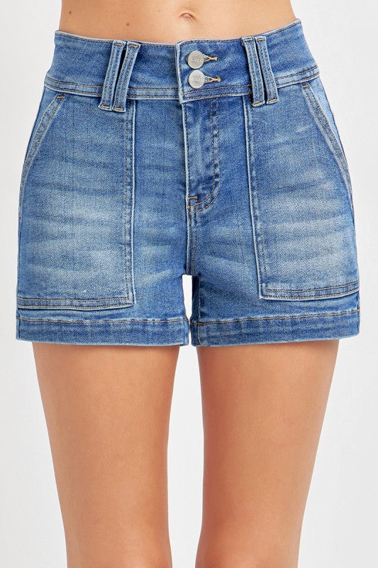 Risen Patched Front Pocket Shorts