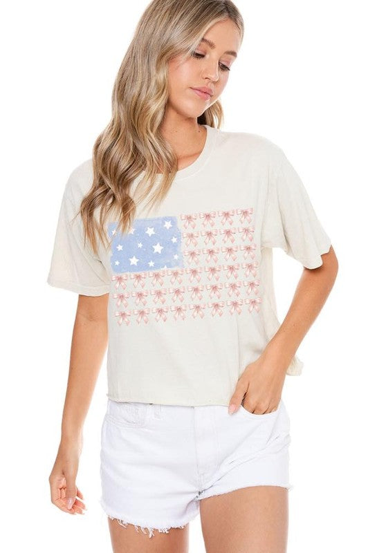 Zutter Bow American Flag Tee