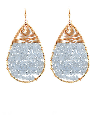 Bead & Wire Teardrop Earrings