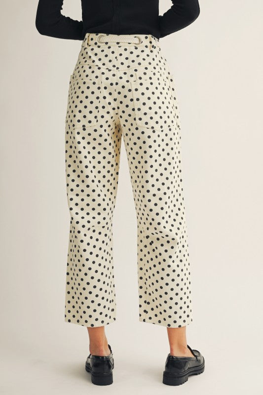 Polka Dots String Barrel Pants