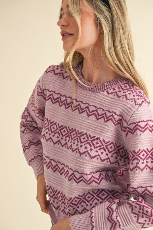 Geometric Striped Sweater