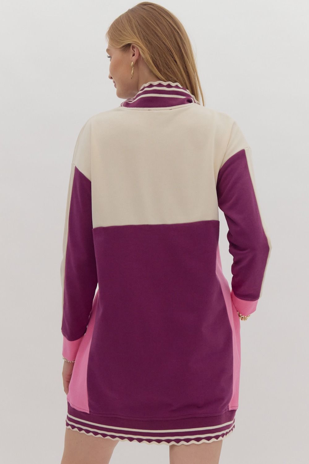 Colorblock Collared Mini Dress