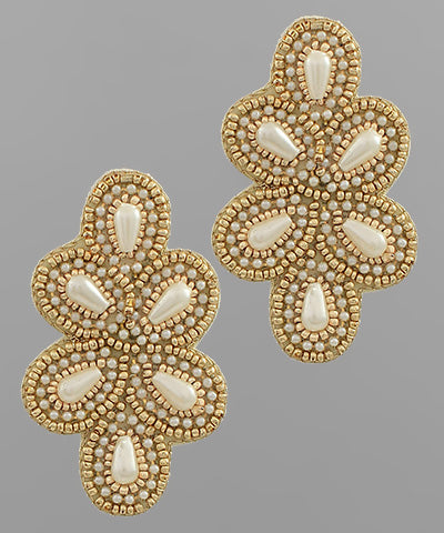 Large Beaded Chandelier Earrings