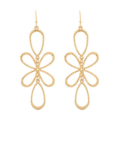 Diacut Flower Drop Earrings