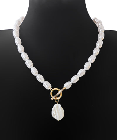 Pearl Charm & Bead Necklace