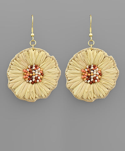 Raffia Flower Earrings