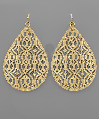 Large Filigree Teardrop Earrings