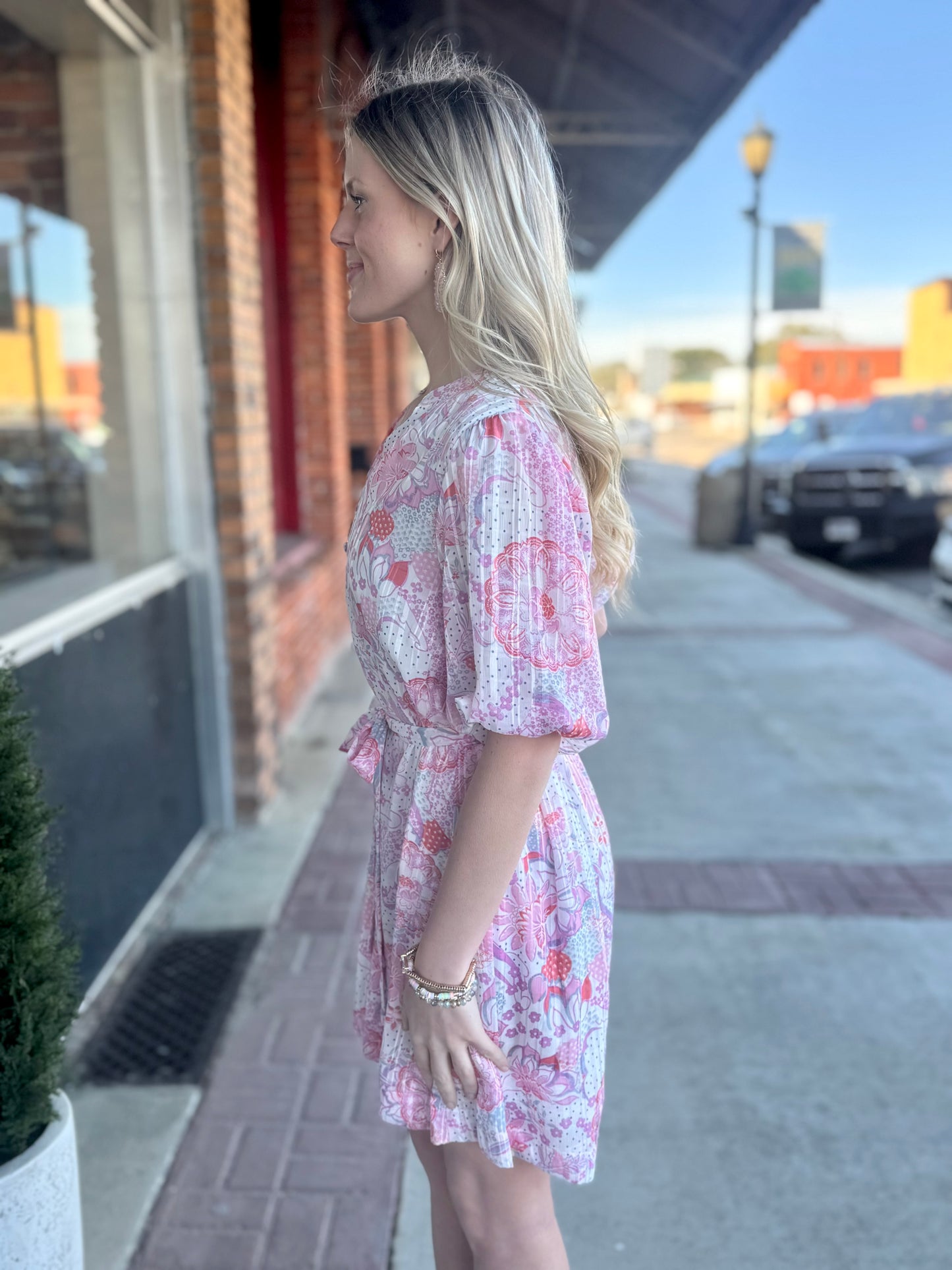 Lurex Print Mini Dress