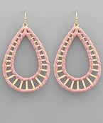 Raffia Wrapped Teardrop Earrings