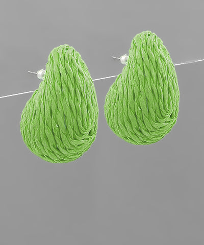 Wrapped Raffia Teardrop Earrings