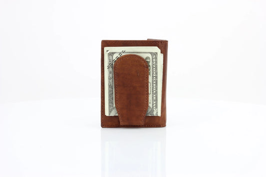 American Bison Oil Pull Up Magnetic Money Clip Card Case