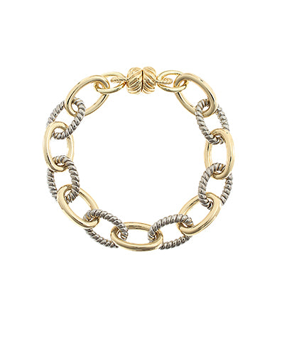 Twotone Oval Link Chain Bracelet