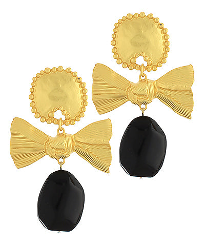 Textured Ribbon Oval Earrings