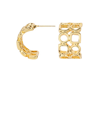 Textured Metal Open Hoops