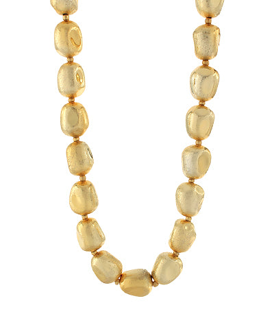 Metallic Textured Chunk Nugget Necklace