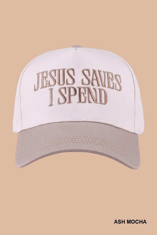 Zenana Jesus Saves I Spend Canvas Cap