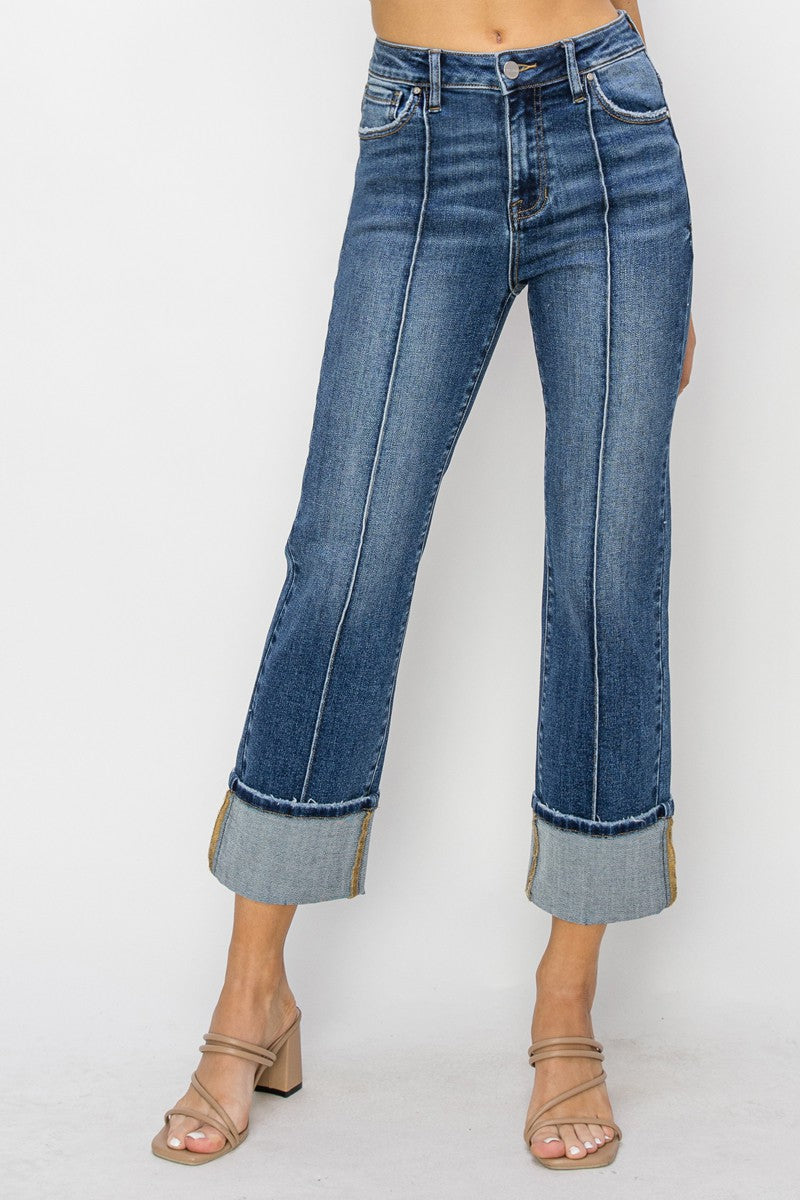 Risen High Rise Straight Jeans
