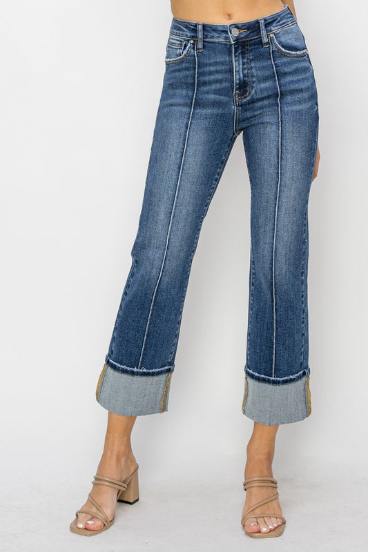 Risen High Rise Straight Jeans