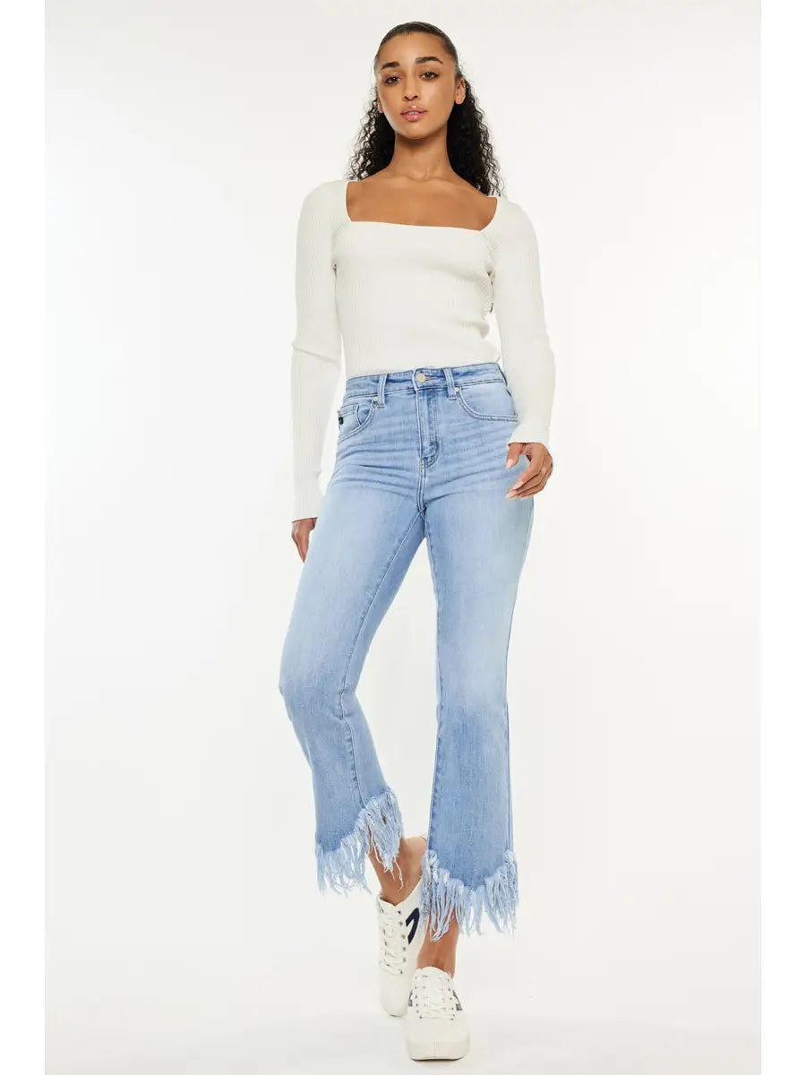 KanCan High Rise Crop Bootcut Denim
