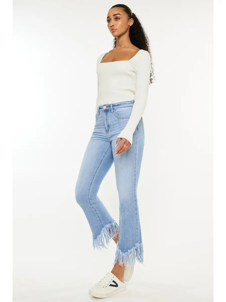 KanCan High Rise Crop Bootcut Denim