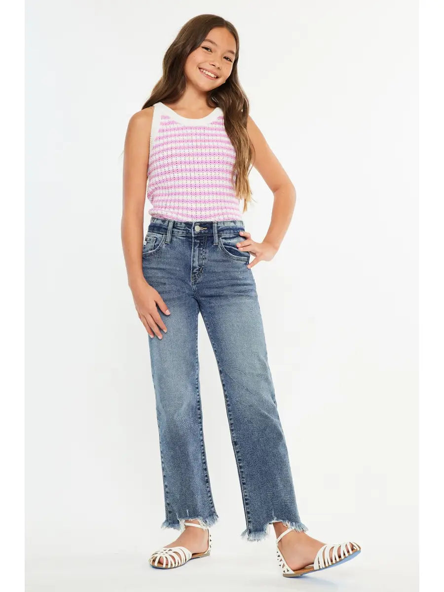 KanCan Girls High Rise Slim Straight Jeans