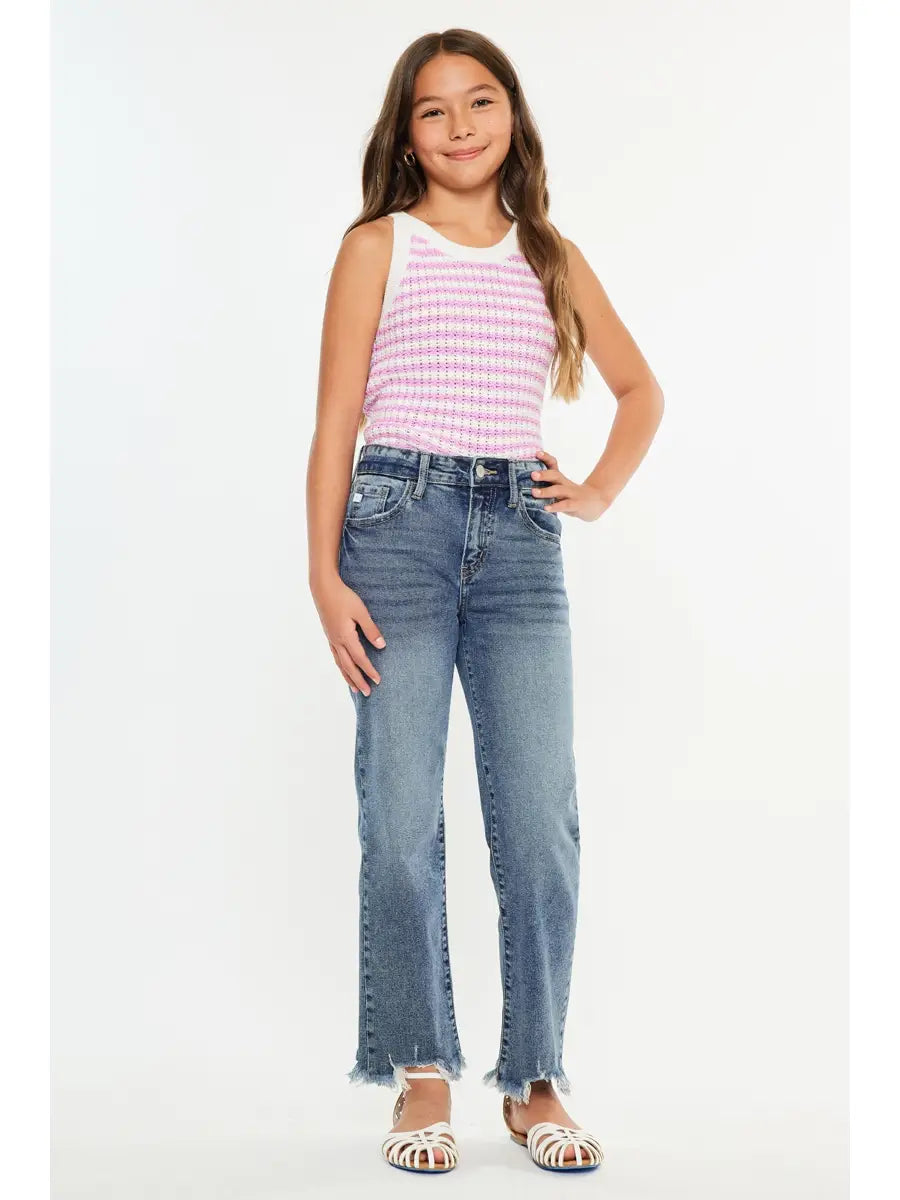 KanCan Girls High Rise Slim Straight Jeans