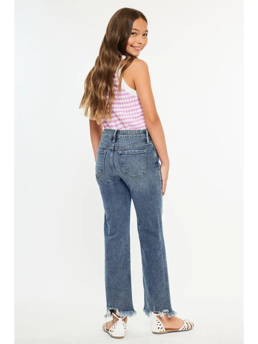 KanCan Girls High Rise Slim Straight Jeans