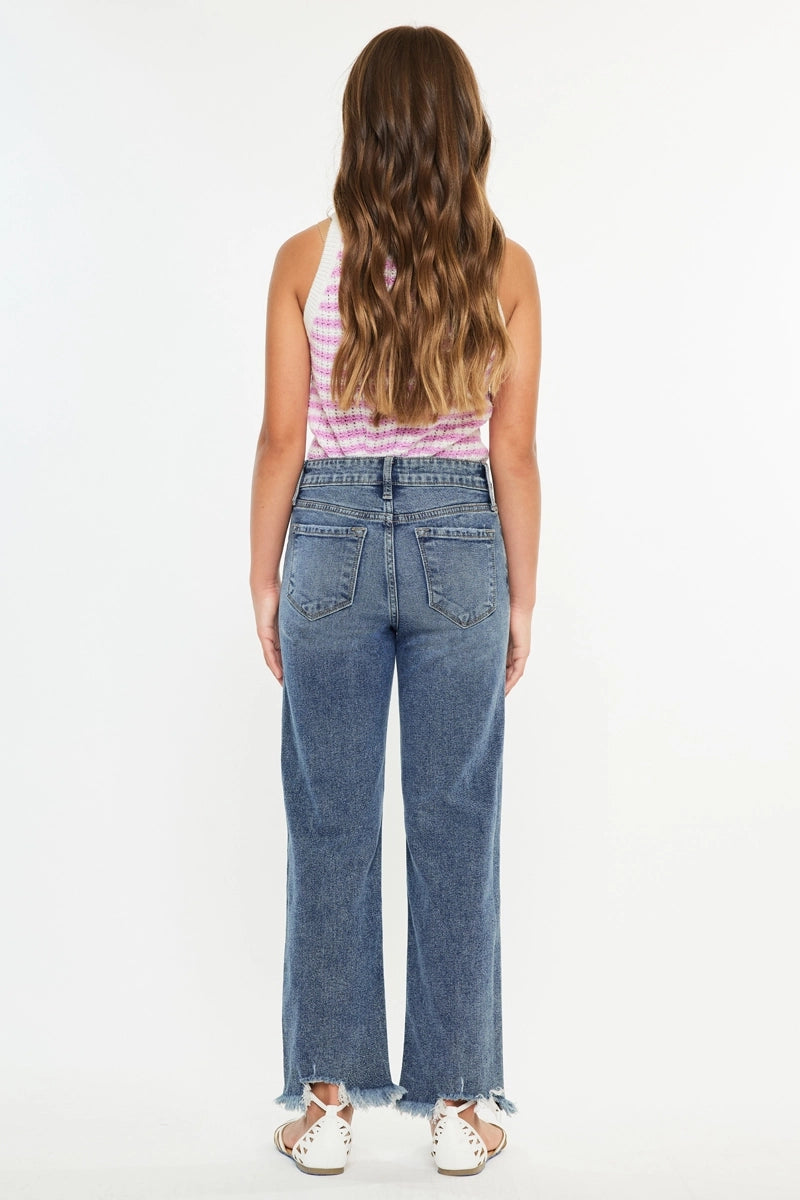 KanCan Girls High Rise Slim Straight Jeans