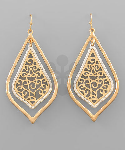 Double Marquise Filigree Earrings