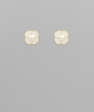 Flower and Pearl Bud Studs