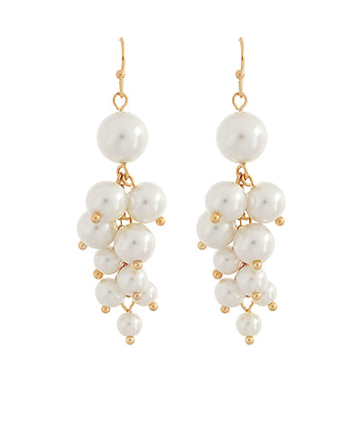 Pearl Cluster Chandelier Earrings