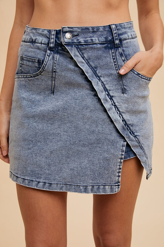 Asymmetrical Denim Skort