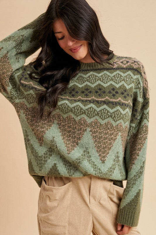 Fairisle Wool Blend Sweater