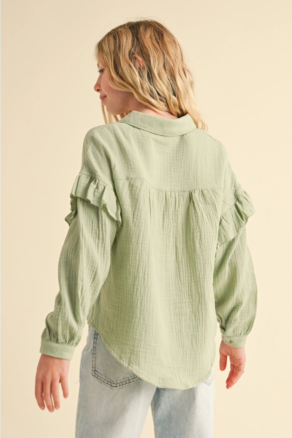 Tween Girls Button Down Top
