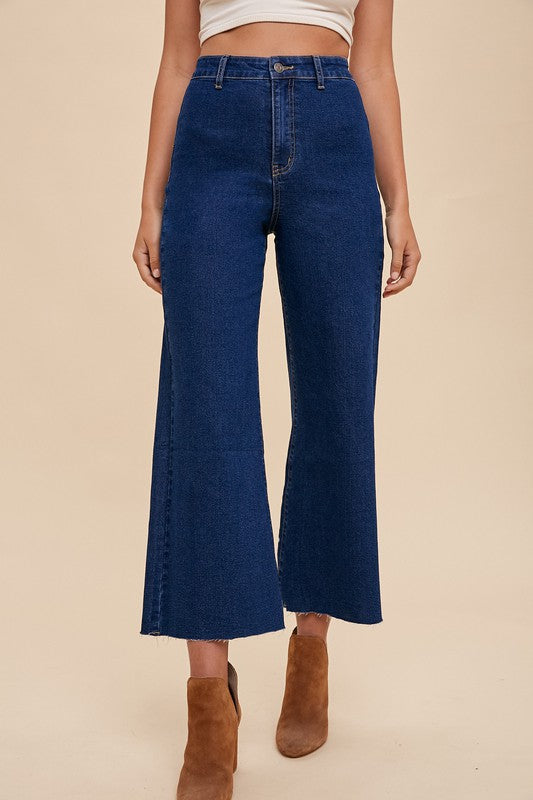 High Rise Wide Leg Cropped Jean